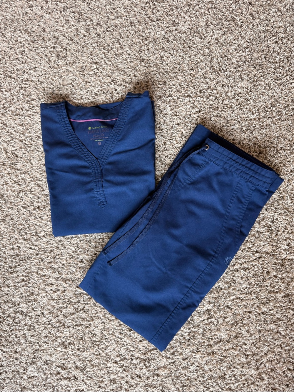 healing hands Navy Scrub Set